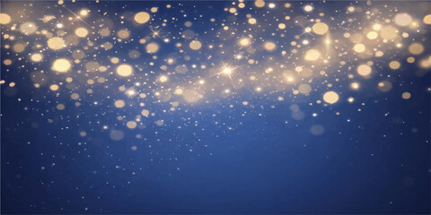 Abstract an ethereal scene of shimmering bokeh lights cascades against a deep blue canvas, evoking a sense of celebration and elegance. © Xw Pixel