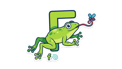 Fototapeta premium A cute green cartoon tree frog character is a funny small amphibian vector illustration isolated on a white background for nature and wildlife designs