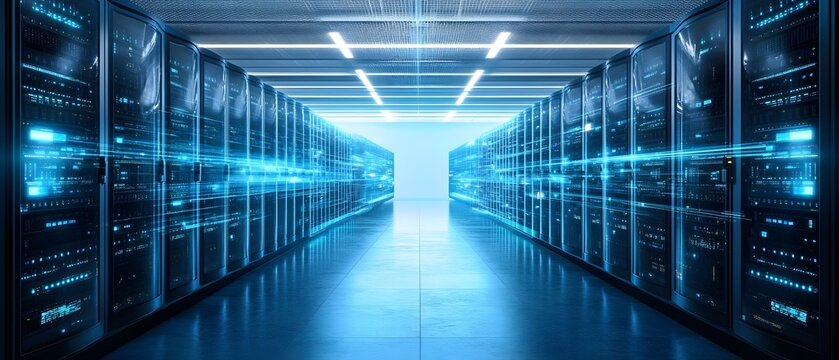 Cloud computing concept in a large�data center.
