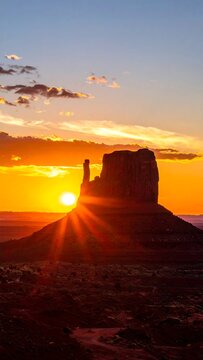 Sunrise over butte landscape