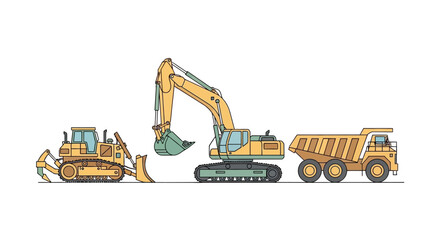 Heavy construction vehicles in action. © Candra