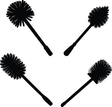Toilet brush silhouette vector illustration