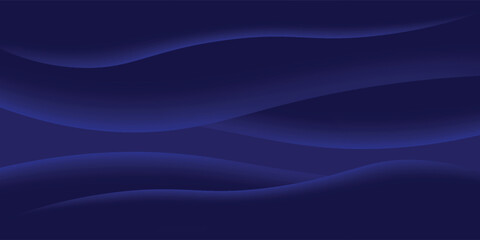 Fototapeta premium Abstract background with glowing royal blue curved layers on deep navy