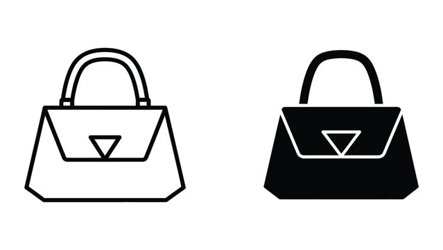 Two stylish handbags in black and white vector illustration