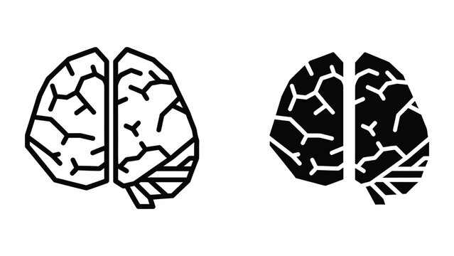 Dual brain hemispheres contrast vector illustration
