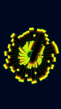 Abstract glowing polygons morphing and rotating