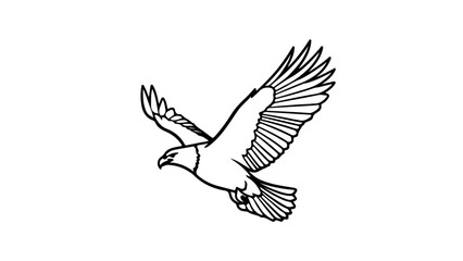 Obraz premium A minimalist vector illustration of a bird in flight with outstretched wings
