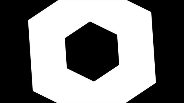 transition matter White hexagon shape on black background
