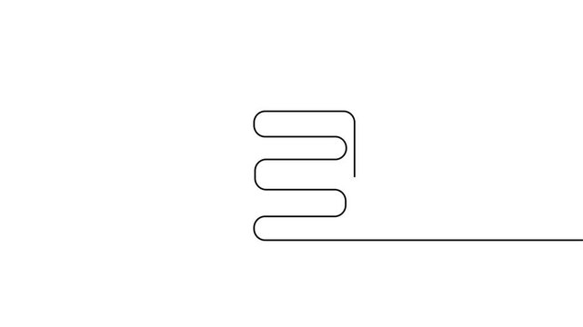 Document page continuous one line drawing animation minimalist outline style 4k video