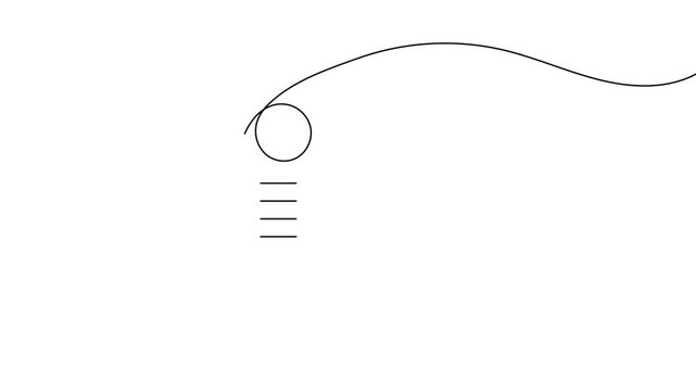 Document page continuous one line drawing animation minimalist outline style 4k video