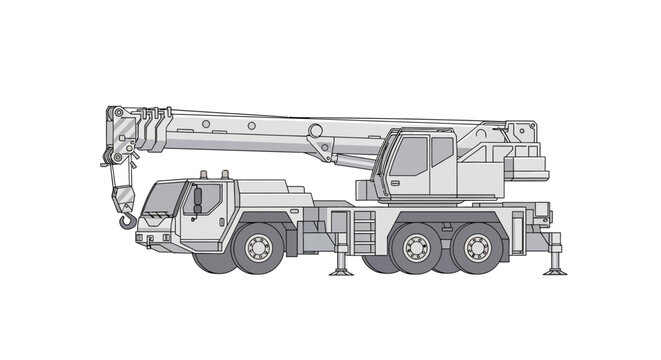 Large Mobile Crane Truck Vehicle.