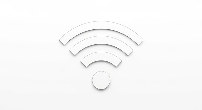 Simple white wifi symbol icon
