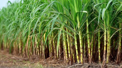 Fototapeta premium Sugarcane field on a farm