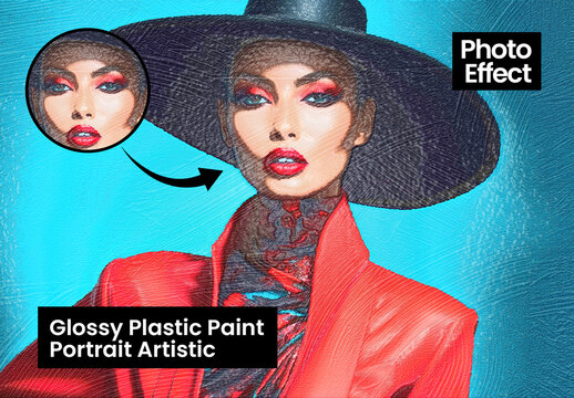 Glossy Plastic Paint Portrait Artistic Photo Effect
