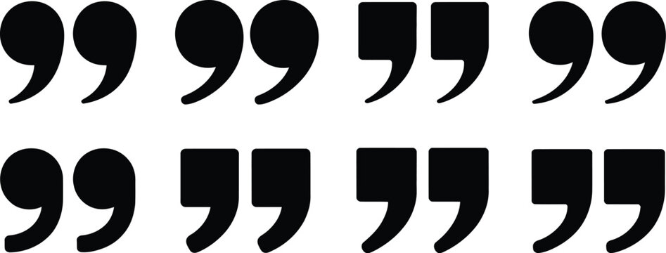 Quote mark icons quotation comma symbol vector illustration