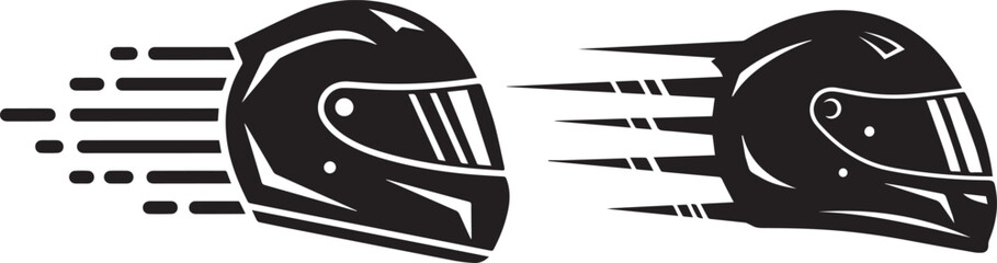 Speeding Racing Helmets, Fast Motion Effect Vector Illustration eps 10 © Md