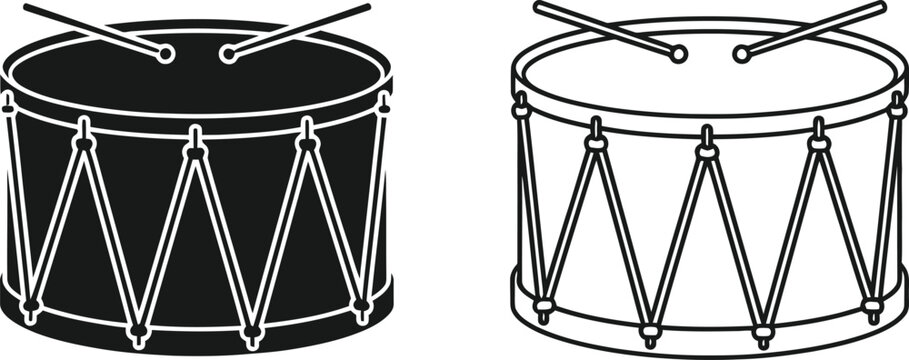 Drums line drawing double bass drumming sticks Vector