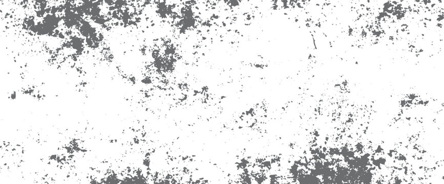 Distressed grunge texture with dark gray splatters on white background