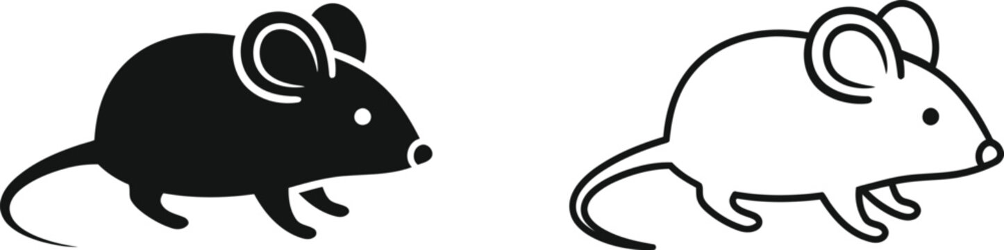 Black and white mice running side by side Vector