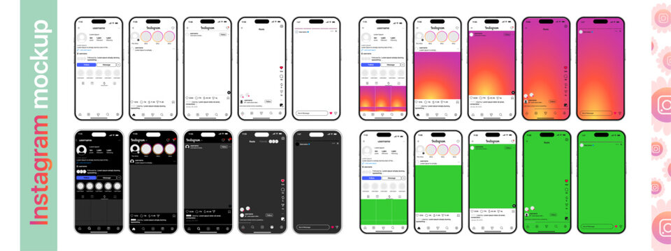 instagram mockup social media template. instagram Story template. instagram Post template. instagram mockup in iPhone 16. instagram profile template.