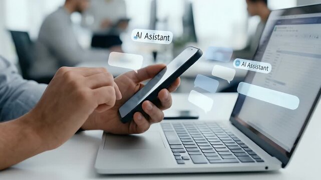 A professional in business attire demonstrates ISO certification by displaying a glowing globe and checkmarks, with a slow pan across a modern office, creating a dynamic, corporate-focused scene.