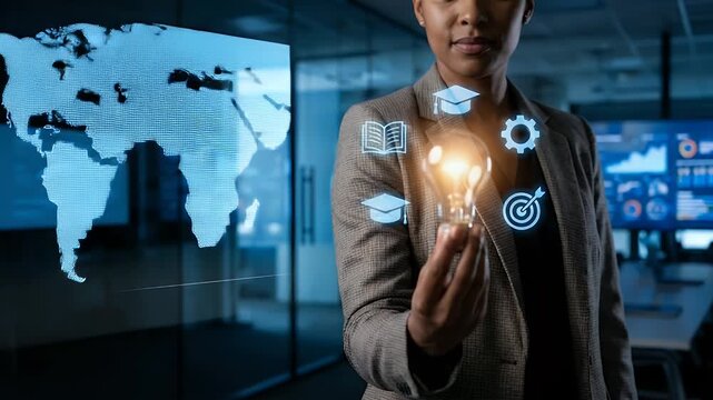 Capture a woman calculating finances for homeownership, with gentle ambient motion as coins stack and a slow, steady camera pan, creating a warm, documentary style that highlights financial planning.