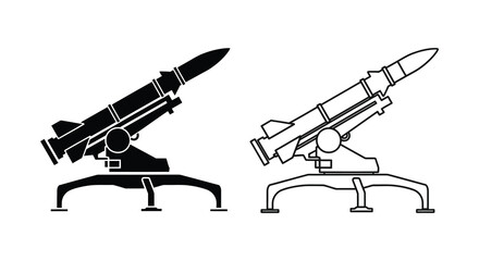 Two depictions of a surface to air missile system a striking silhouette © MdShifulIslam