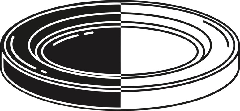 Black and white coil spring illustration Vector