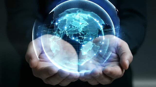 A business professional interacts with a digital ISO certification interface, showcasing seamless subject and camera motion in a sleek, cinematic style, emphasizing modern technology and compliance.