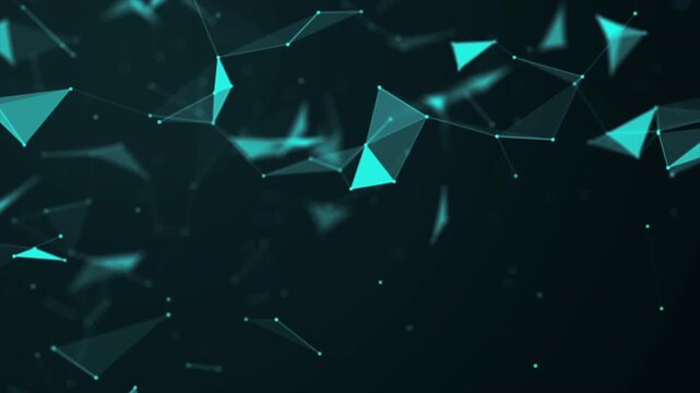 Triangles float in dark space