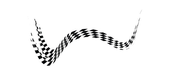 Fototapeta premium Race flags or checkerboard background. Chess game or rally sport car competition wallpaper. Tilted black and white squares pattern. Banner with checkered texture. Vector flat illustration