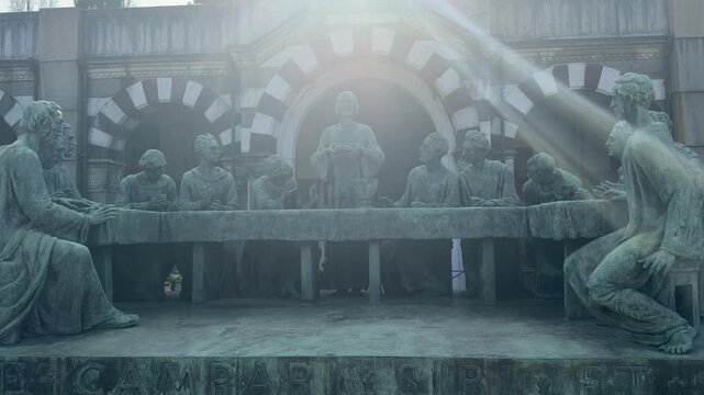 Milan Monumental Cemetery landmark with historic tomb architecture