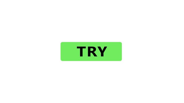 Mouse pointer clicking try button animation