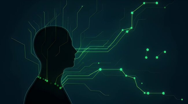 futuristic digital brain interface representing technology and human machine interaction