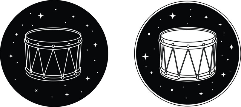 Drums in space stars night Vector