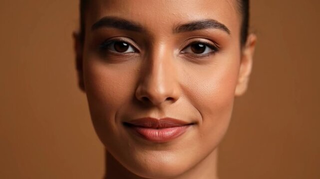 Close up portrait of a woman with natural beauty and subtle makeup