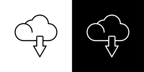 Obraz premium Download Icon Sheet Black And White