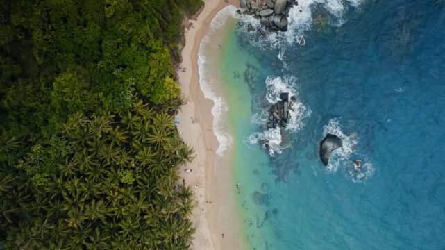 Aerial View of Tayrona National Park Beach, Colombia - Tropical Paradi