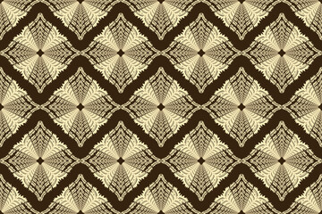 Fototapeta premium Vintage Brown Ethnic Seamless Pattern Geometric Tribal Ornamental Background 
