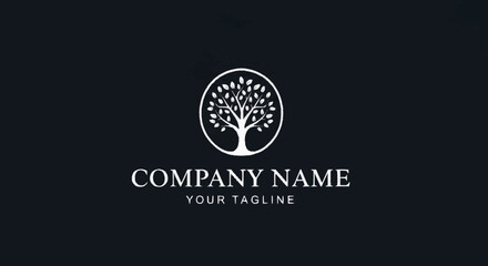 Fototapeta premium Company logo template with tree symbol.