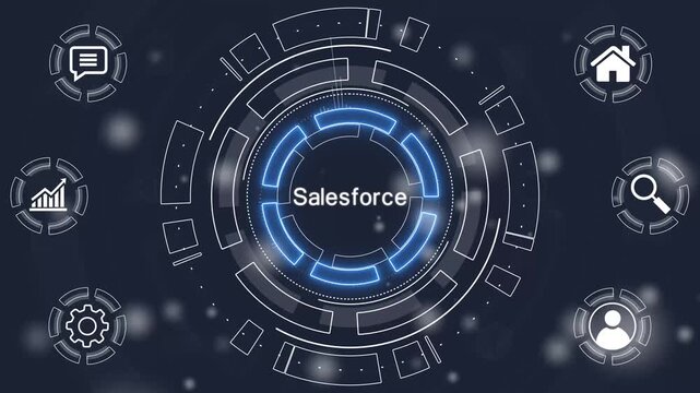 Salesforce Business, Technology, Internet and network concept. glowing animation.