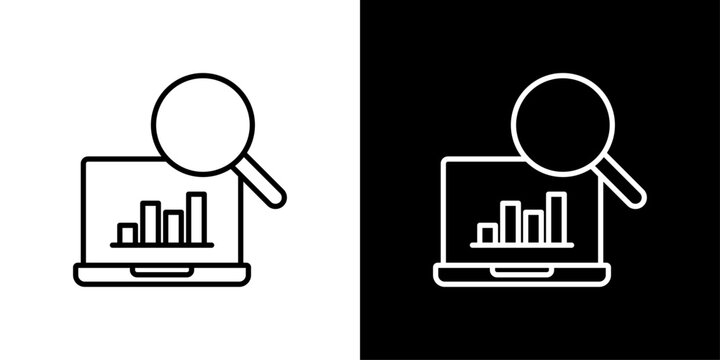 Data Analytics Icon Sheet Black And White