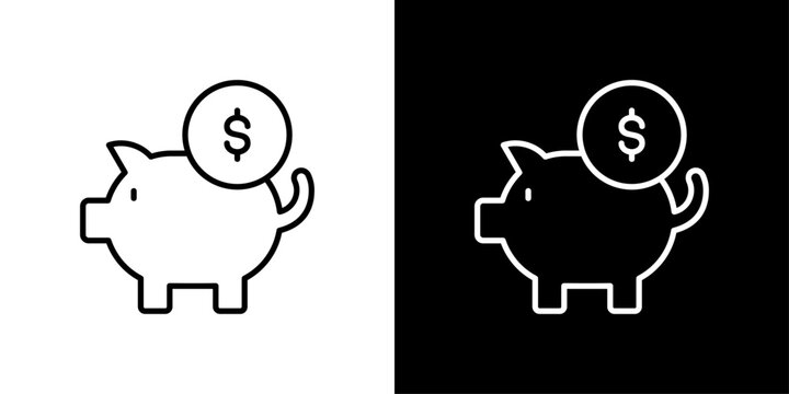 Savings Icon Sheet Black And White