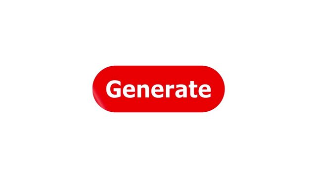 Simple animation of cursor icon clicking Generate Button. Pack of animated templates for video editing. A set of flat design animated templates for web design or app design. Alpha channel, 4K