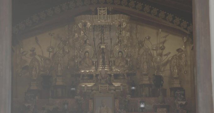 Japanese Peace Temple In Rumassala, Galle, Sri Lanka. Inside famous landmark and cultural sacred place. View of the Japanese built Buddhist Temple Peace Pagoda at Roomasala Hill overlooking the Galle