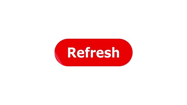 Simple animation of cursor icon clicking Refresh Button. Pack of animated templates for video editing. A set of flat design animated templates for web design or app design. Alpha channel, 4K