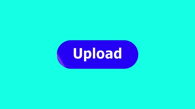 Simple animation of cursor icon clicking Upload Button. Pack of animated templates for video editing. A set of flat design animated templates for web design or app design. Alpha channel, 4K