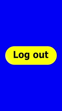 Simple animation of cursor icon clicking Logout Button. Pack of animated templates for video editing. A set of flat design animated templates for web design or app design. Alpha channel, 4K