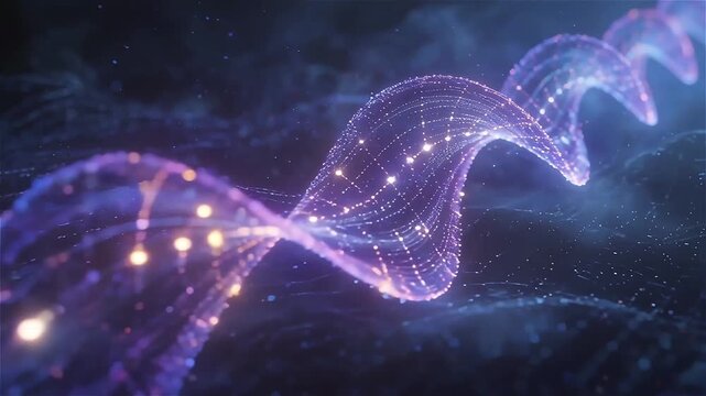 Glowing data particles flowing through invisible neural pathways creating wave-like patterns of artificial intelligence activity, particles lighting up sequentially as signals pass through the network