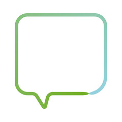 Fototapeta premium Speech Balloon with Simple Gradient Borders Rounded_Blue シンプルなグラデーション枠の吹き出し角丸_ブルー